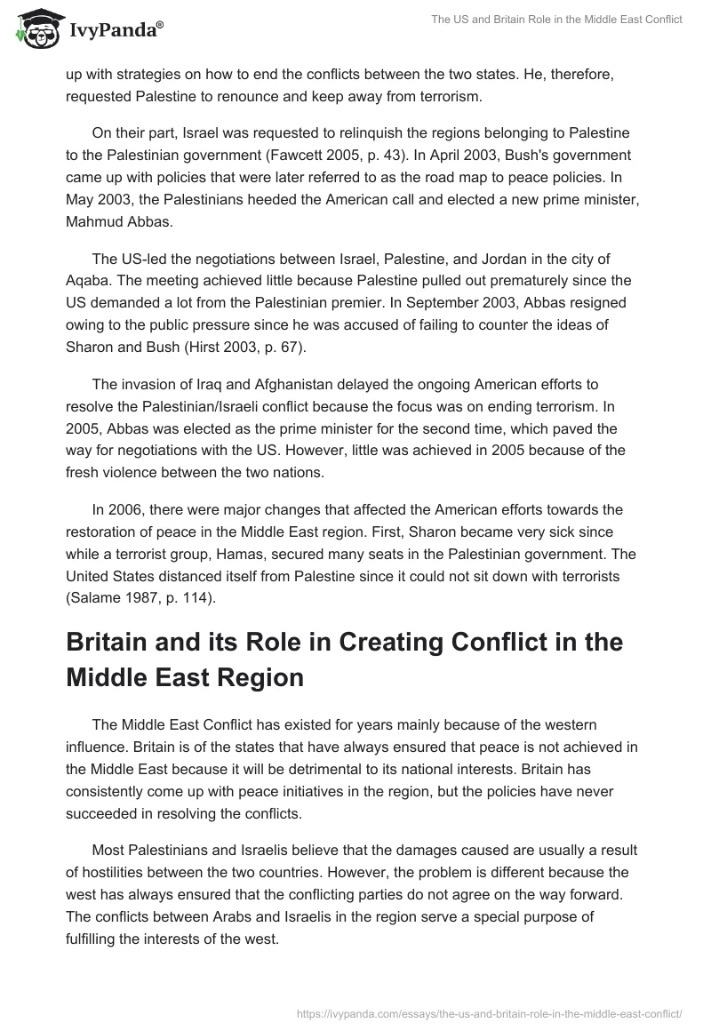 The US and Britain Role in the Middle East Conflict. Page 3