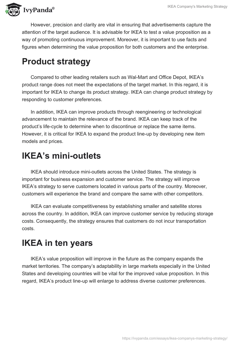 IKEA Company's Marketing Strategy. Page 2