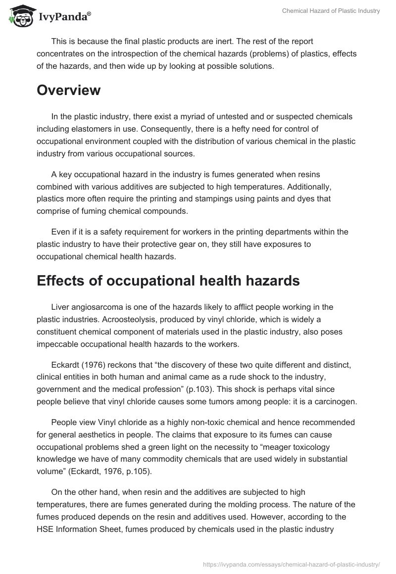 Chemical Hazard of Plastic Industry. Page 2