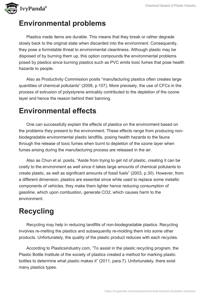 Chemical Hazard of Plastic Industry. Page 4