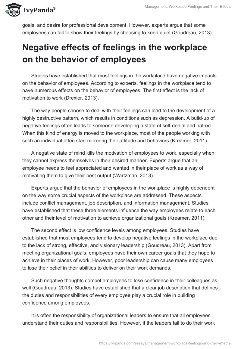 Management: Workplace Feelings and Their Effects. Page 3