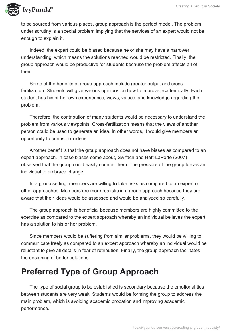 Creating a Group in Society. Page 3