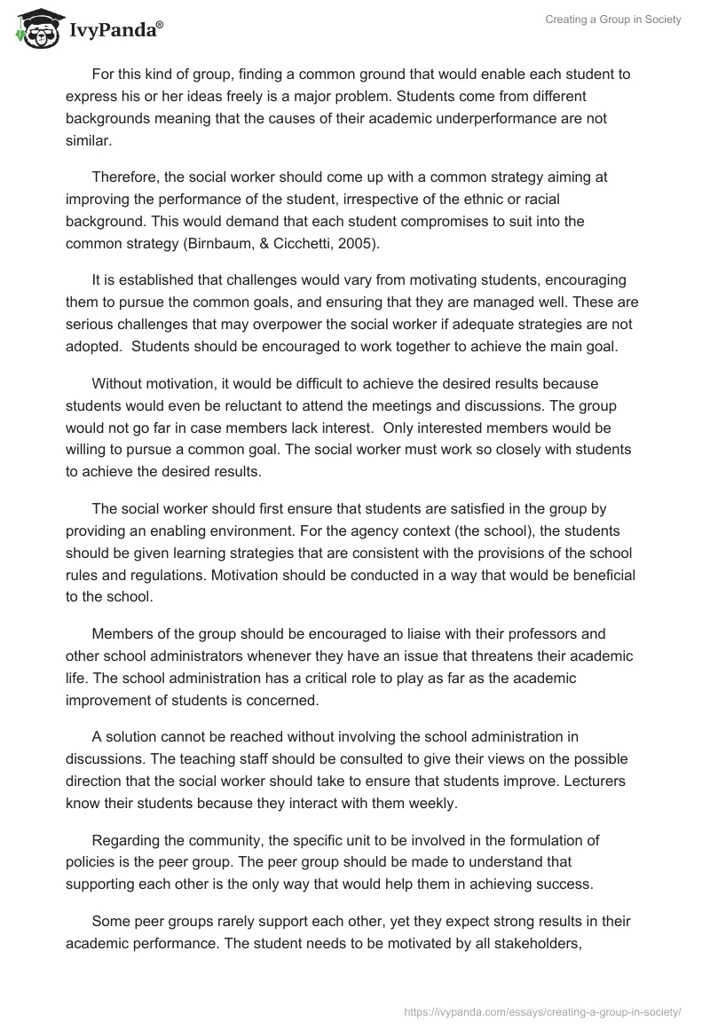 Creating a Group in Society. Page 5