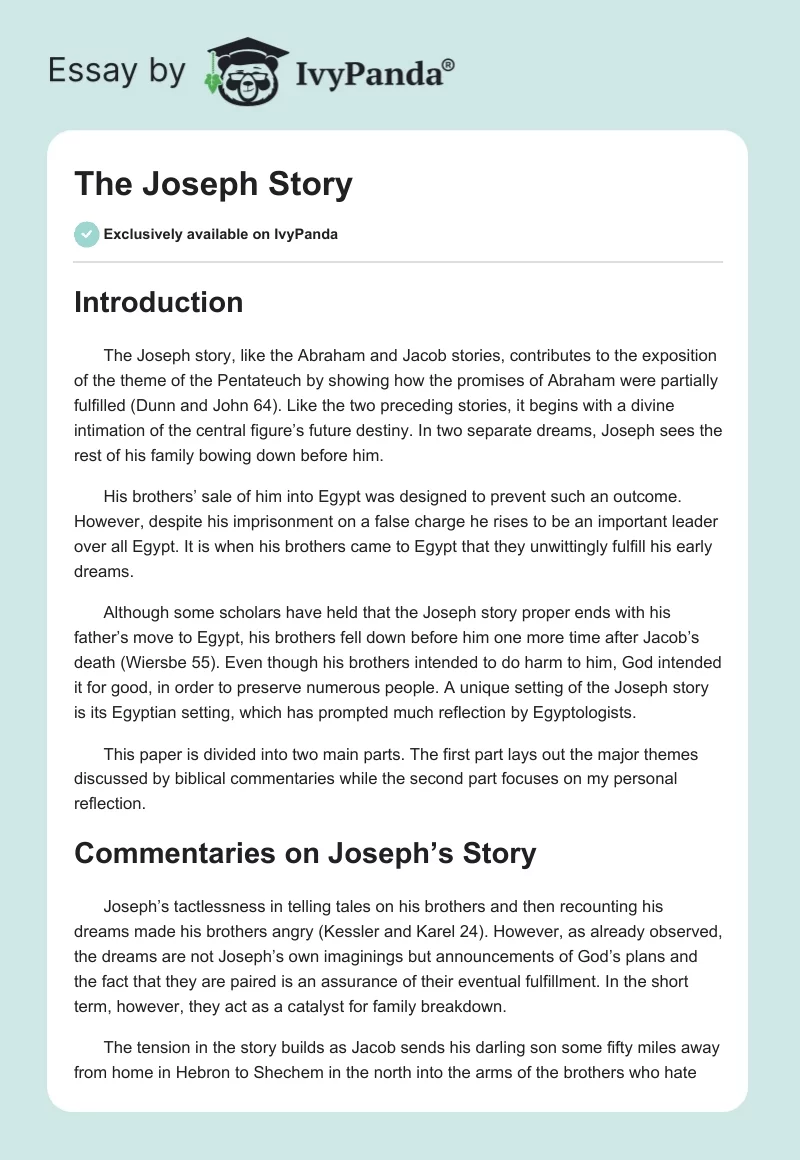 The Joseph Story. Page 1