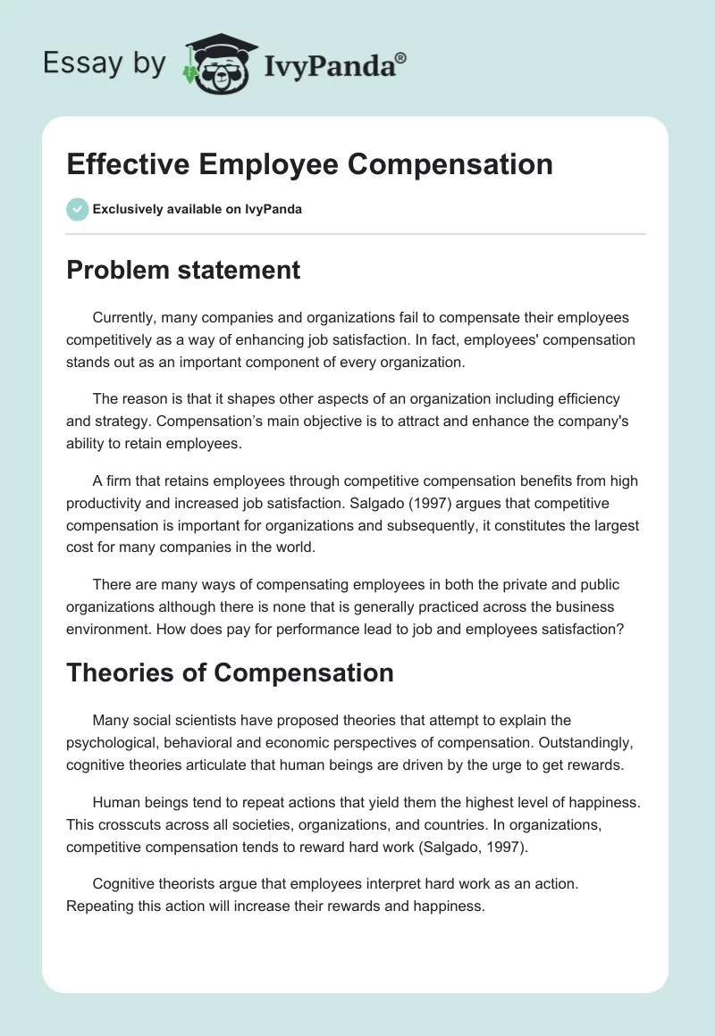 Effective Employee Compensation. Page 1