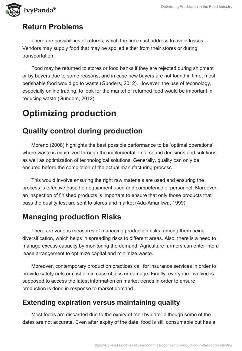 Optimizing Production in the Food Industry. Page 3