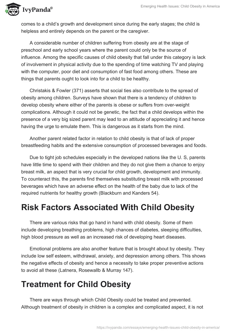 Emerging Health Issues: Child Obesity in America. Page 4