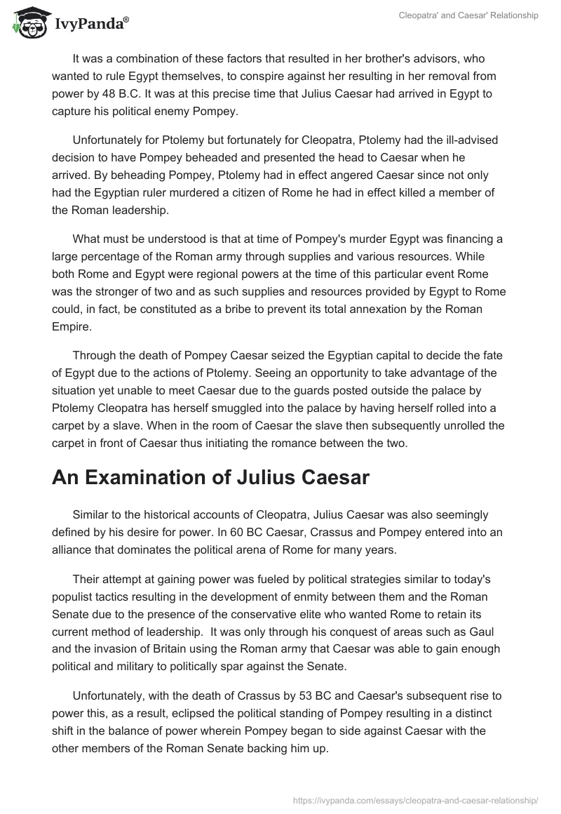 Cleopatra' and Caesar' Relationship. Page 3