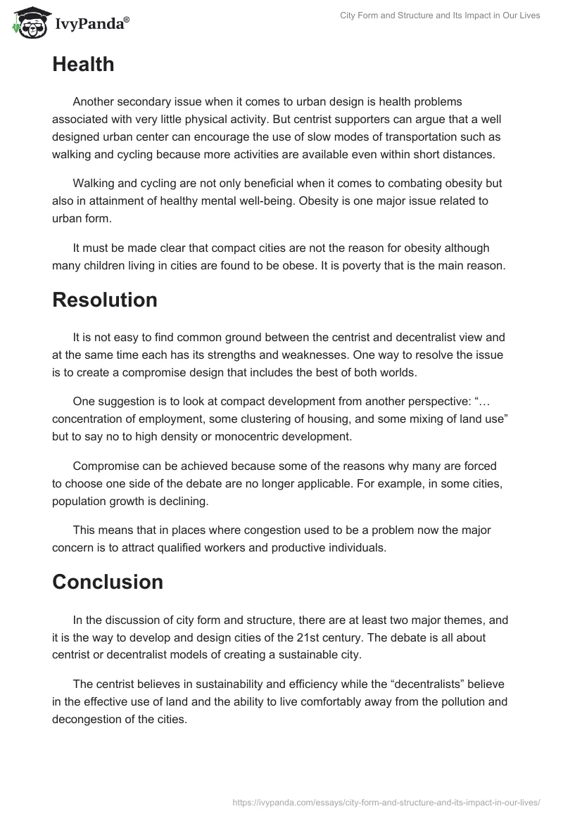 City Form and Structure and Its Impact in Our Lives. Page 5