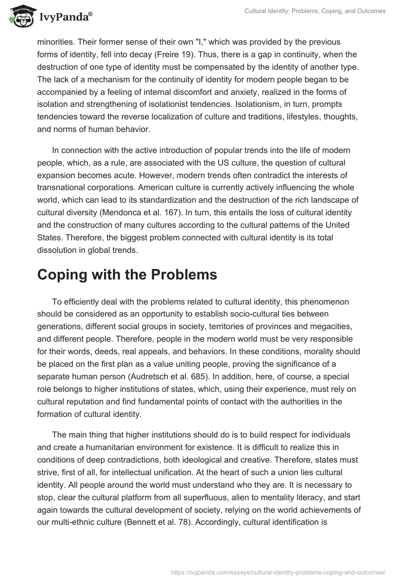 Cultural Identity: Problems, Coping, and Outcomes. Page 2
