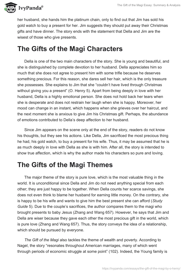 The Gift of the Magi Essay: Summary & Analysis. Page 2