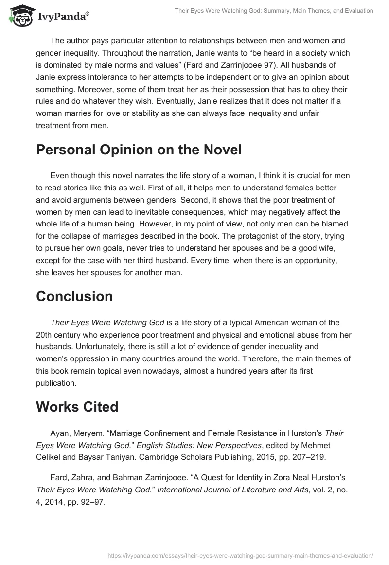 Their Eyes Were Watching God: Summary, Main Themes, and Evaluation. Page 3