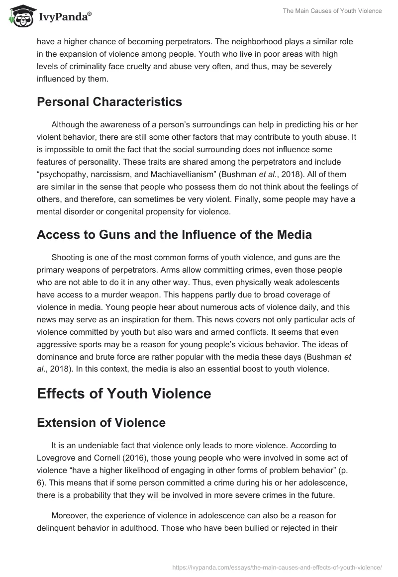 The Main Causes of Youth Violence. Page 2