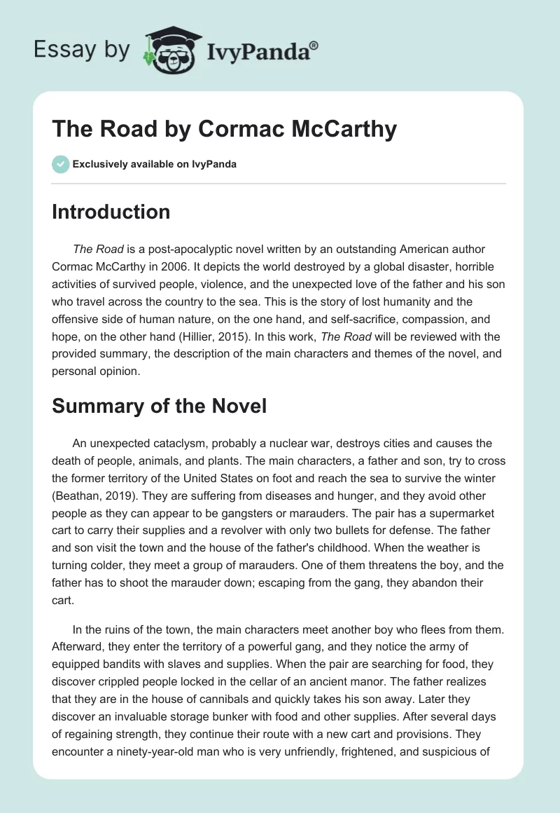 The Road by Cormac McCarthy. Page 1