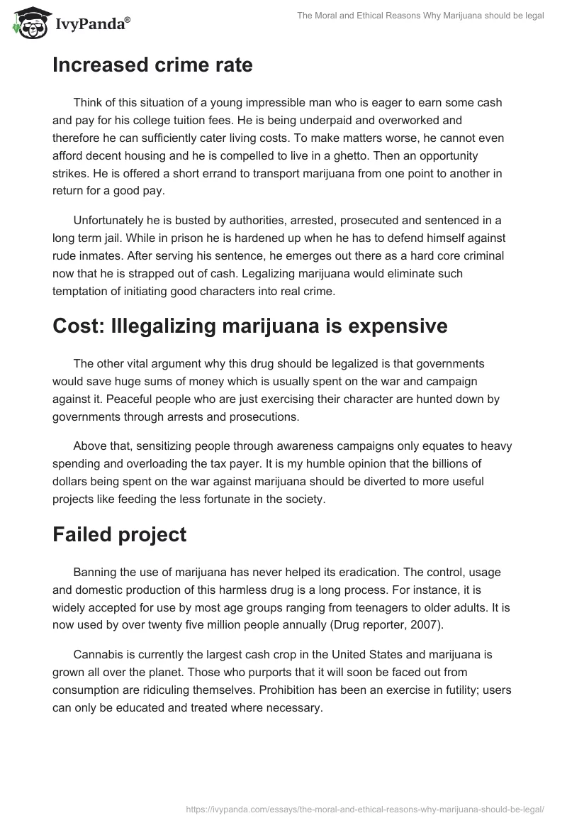 The Moral and Ethical Reasons Why Marijuana should be legal. Page 2