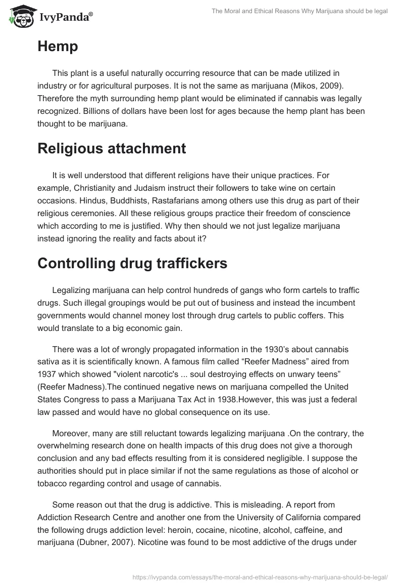 The Moral and Ethical Reasons Why Marijuana should be legal. Page 3