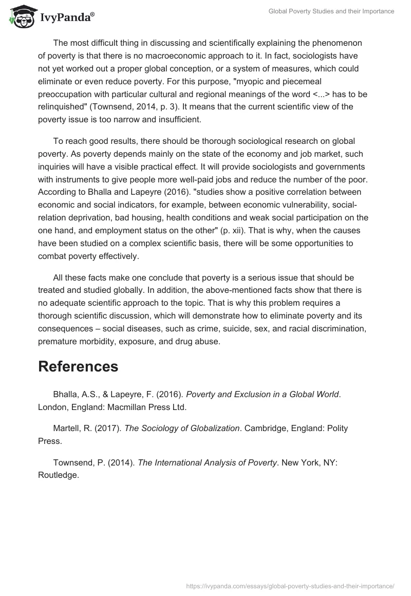 Global Poverty Studies and Their Importance. Page 2