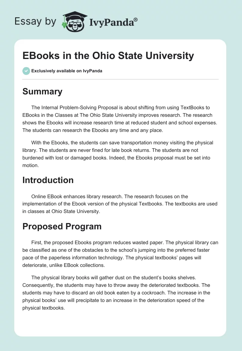 EBooks in the Ohio State University. Page 1