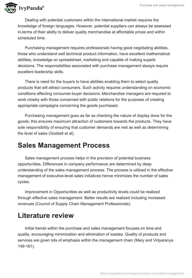 Purchase and sales management. Page 2