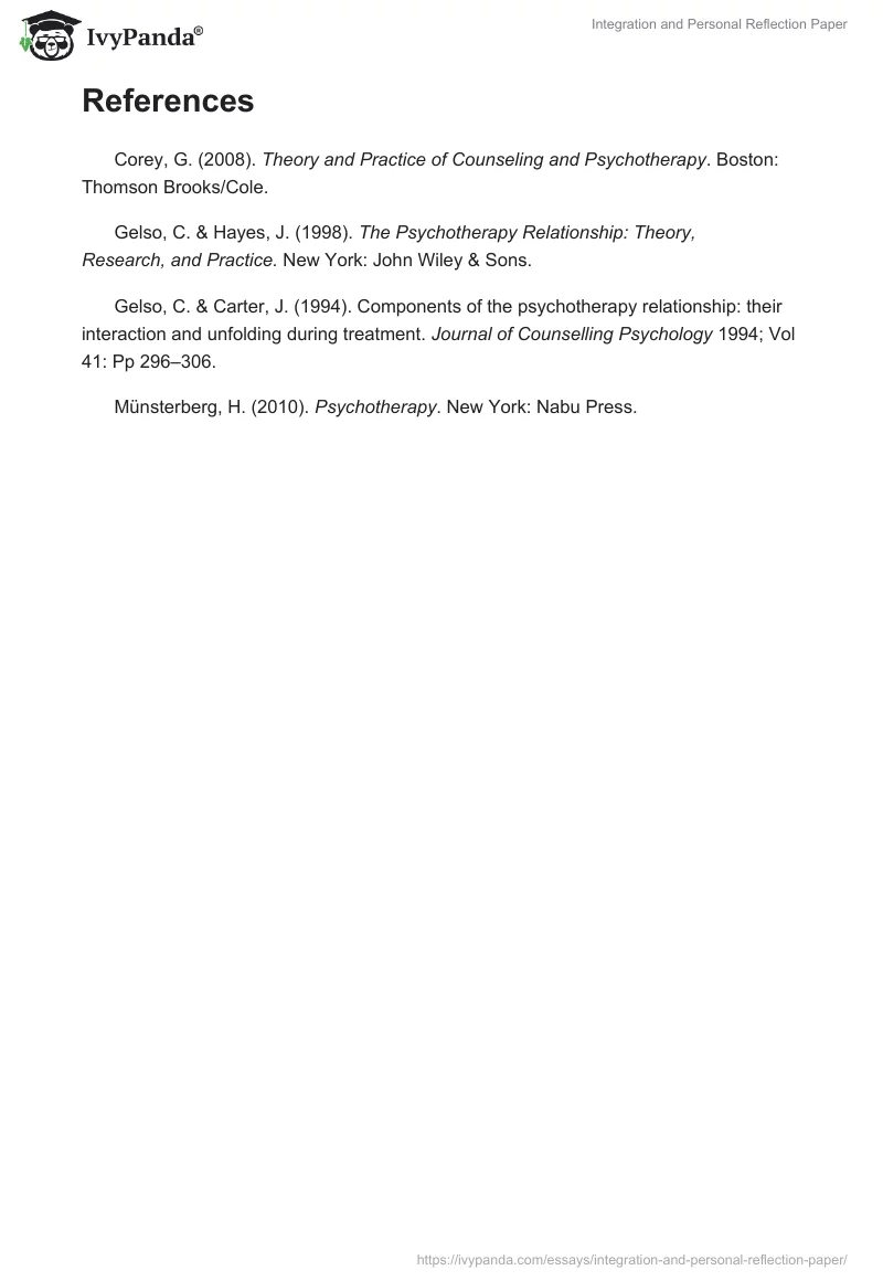 Integration and Personal Reflection Paper. Page 4
