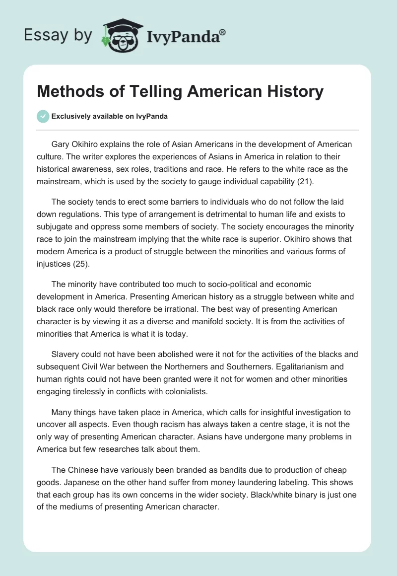 Methods of Telling American History. Page 1