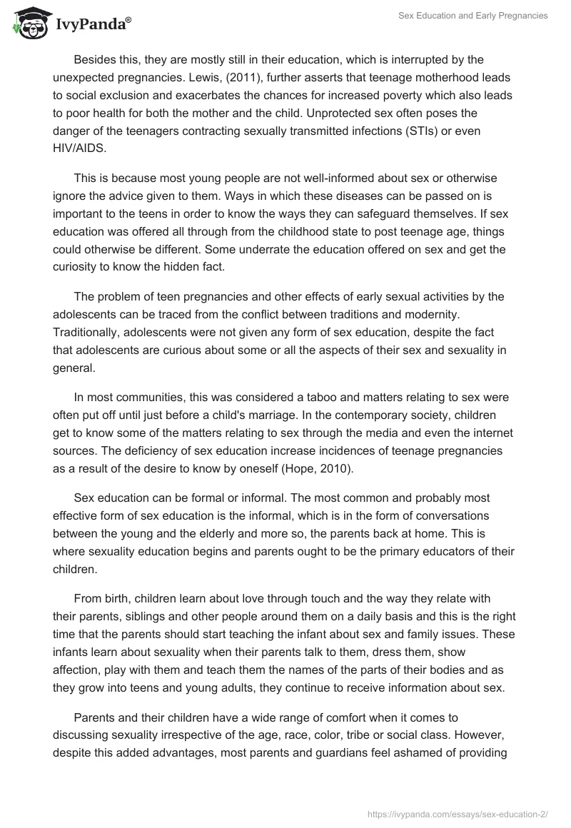 Sex Education and Early Pregnancies. Page 3