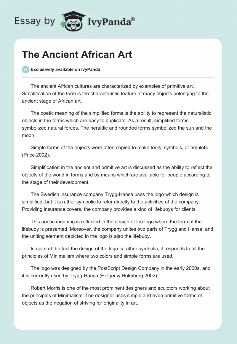 The Ancient African Art. Page 1