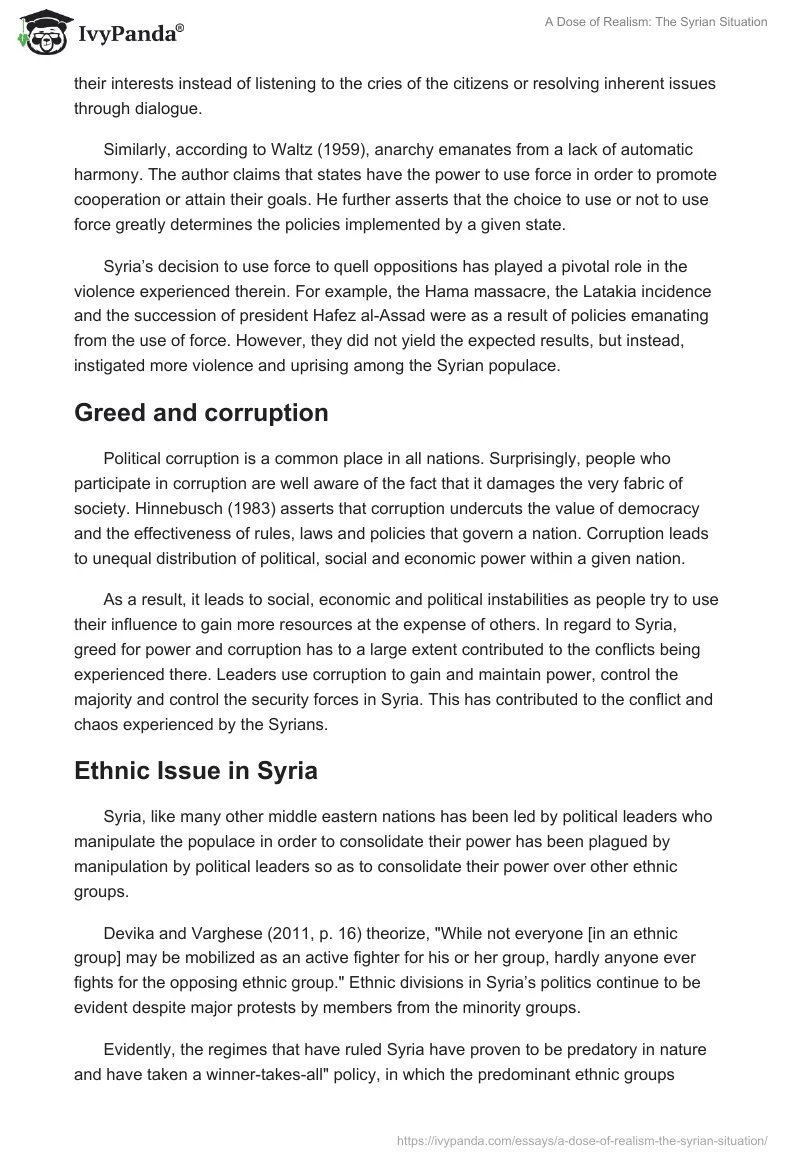 A Dose of Realism: The Syrian Situation. Page 4