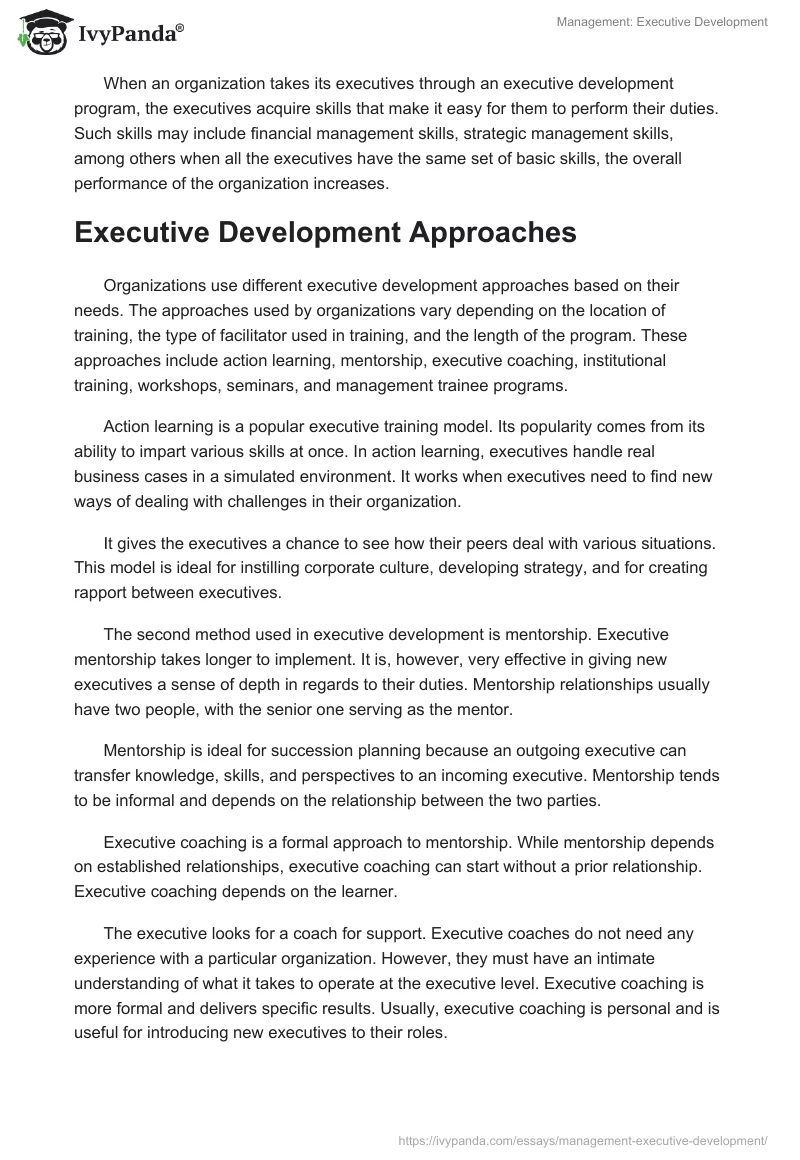 Management: Executive Development. Page 3