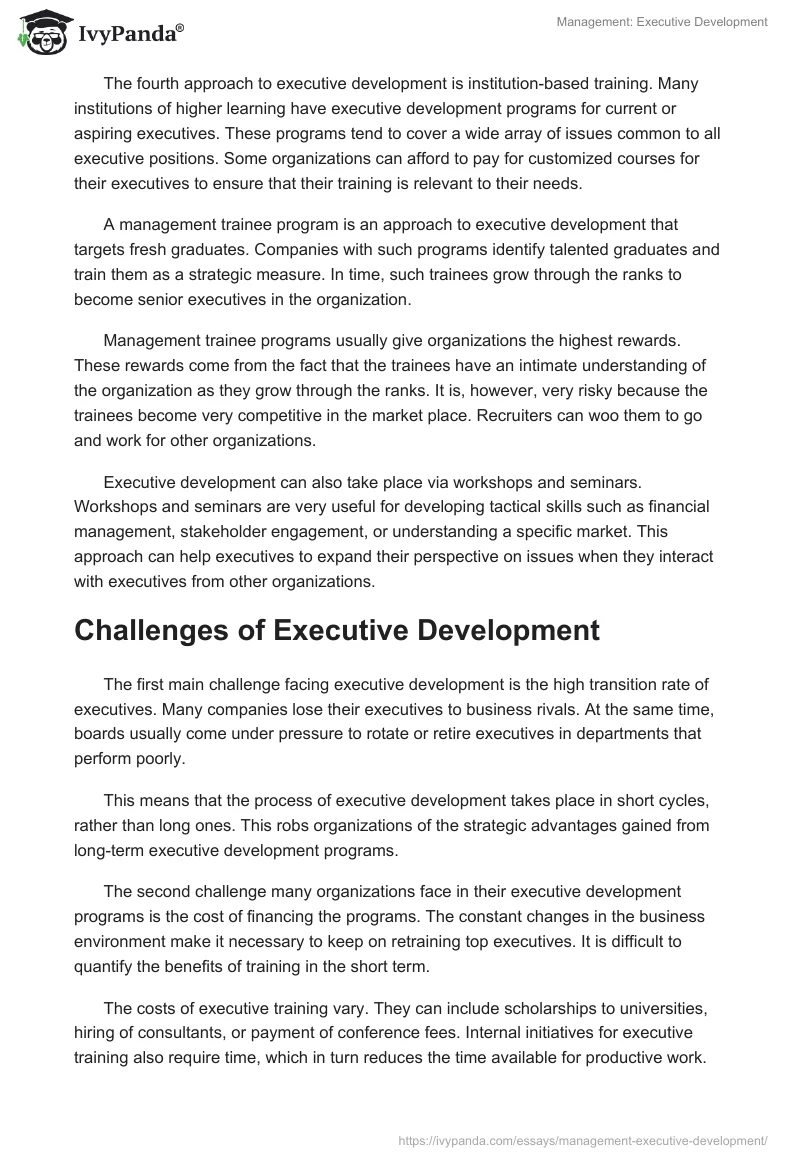Management: Executive Development. Page 4