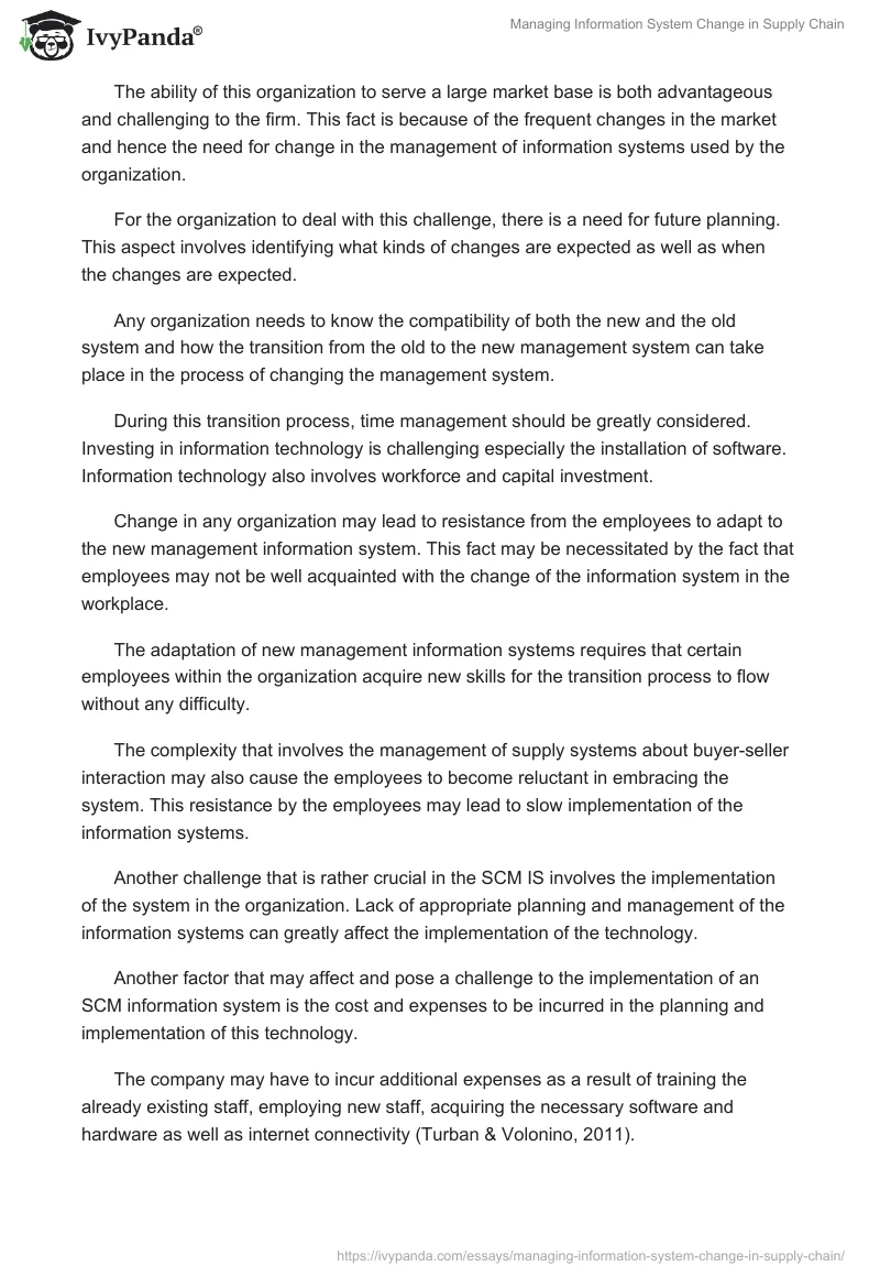 Managing Information System Change in Supply Chain. Page 2