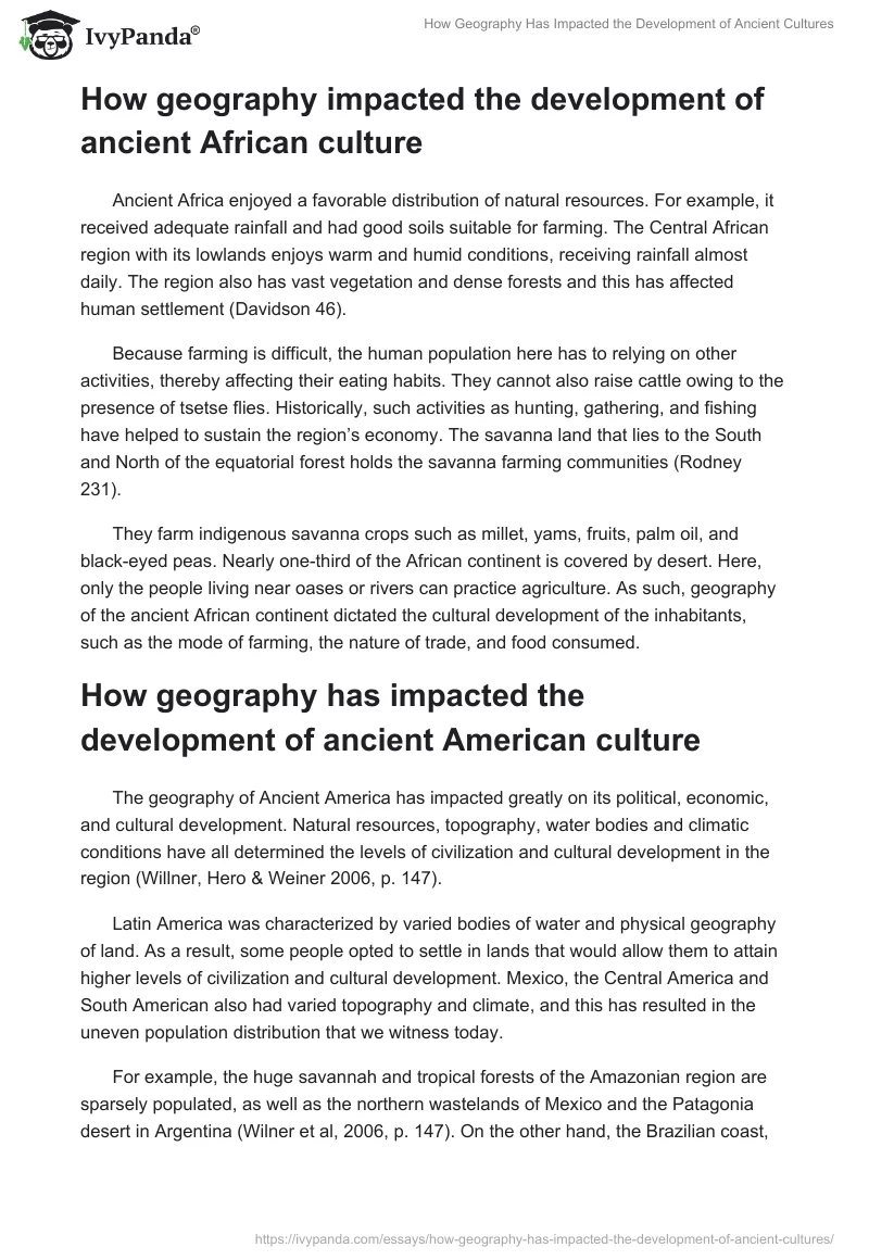 How Geography Has Impacted the Development of Ancient Cultures. Page 4