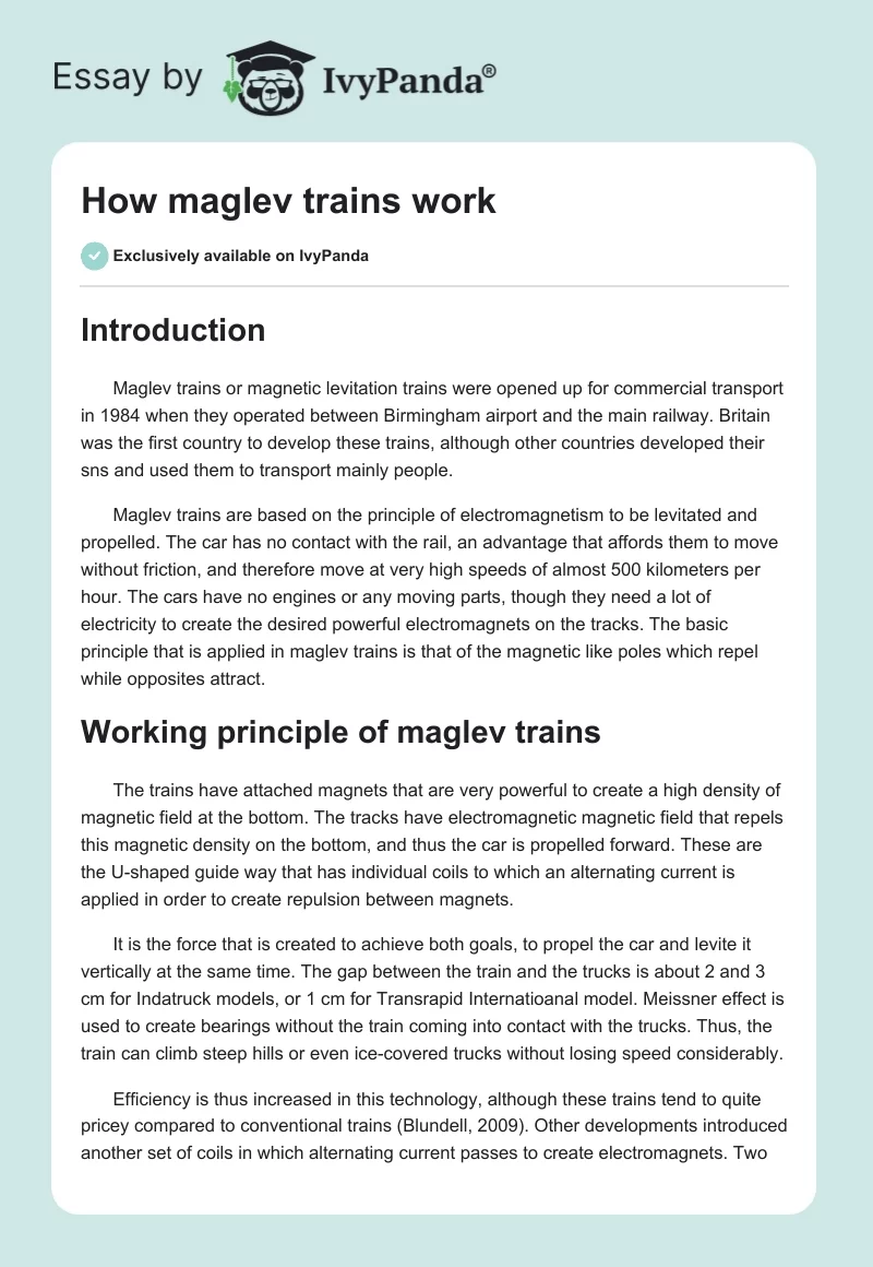 How maglev trains work. Page 1