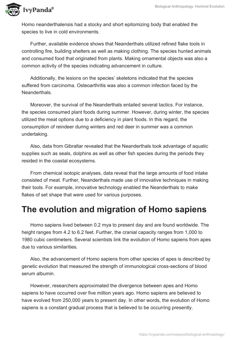 Biological Anthropology: Hominid Evolution. Page 4