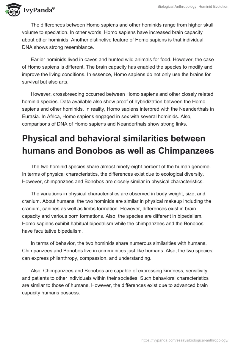 Biological Anthropology: Hominid Evolution. Page 5
