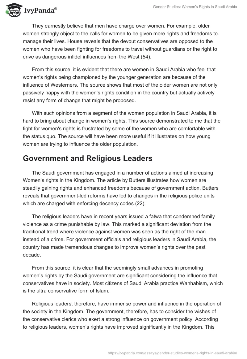 Gender Studies: Women's Rights in Saudi Arabia. Page 3
