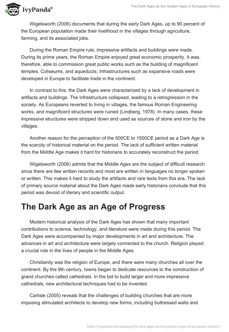 The Dark Ages as the Golden Ages of European History. Page 3