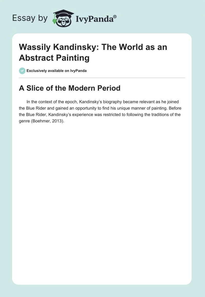 Wassily Kandinsky: The World as an Abstract Painting. Page 1