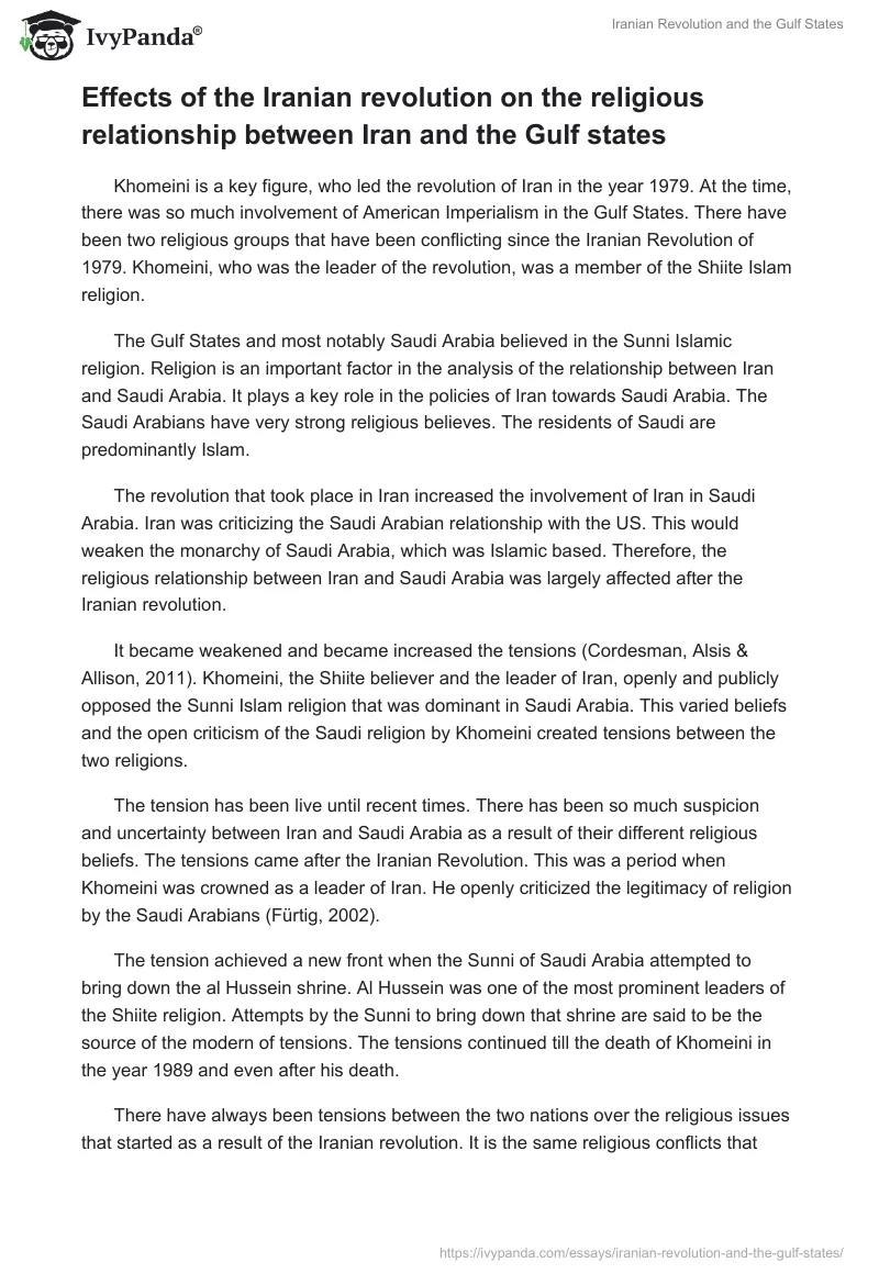 Iranian Revolution and the Gulf States. Page 2