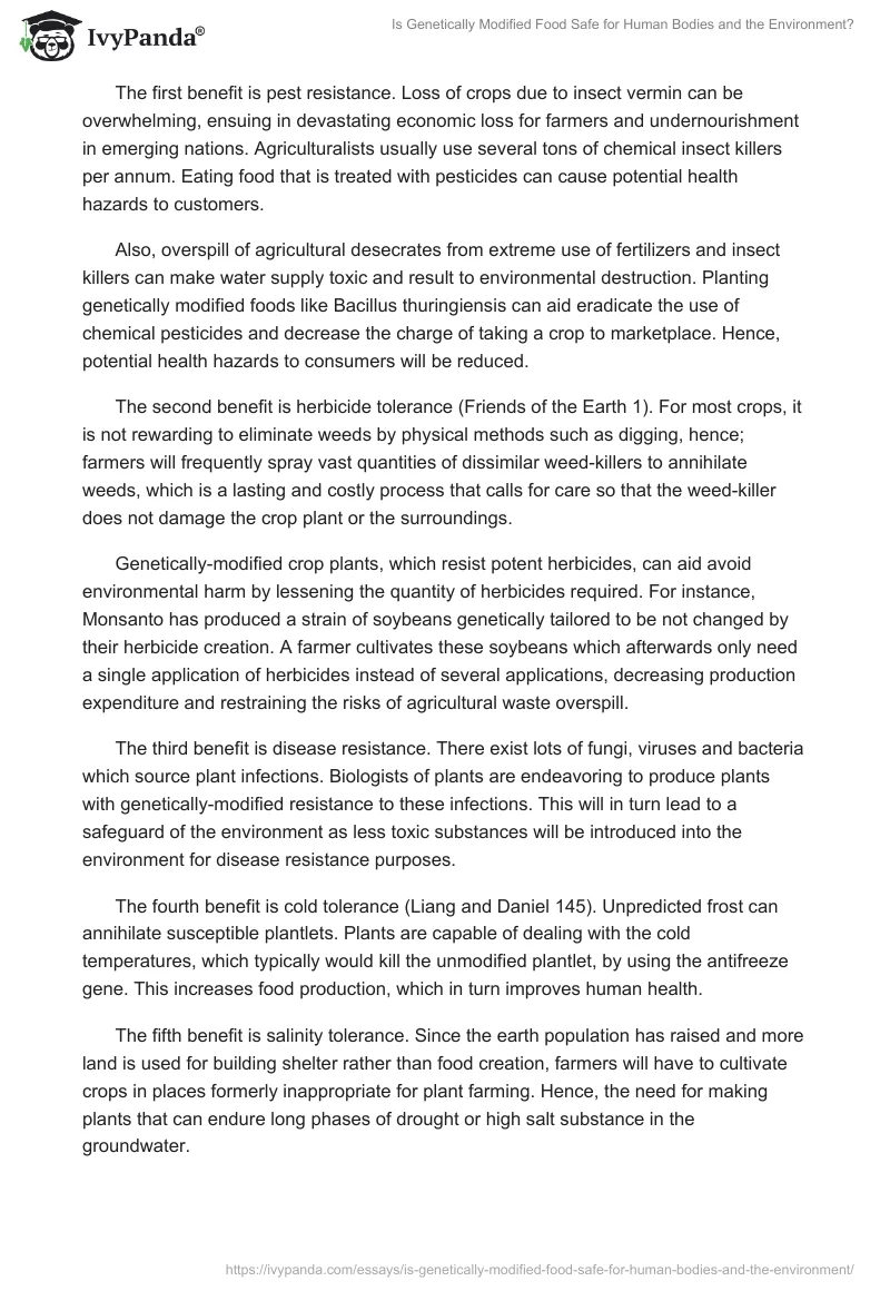 Is Genetically Modified Food Safe for Human Bodies and the Environment?. Page 3