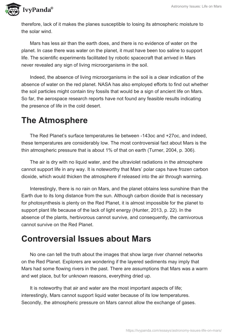 Astronomy Issues: Life on Mars. Page 2