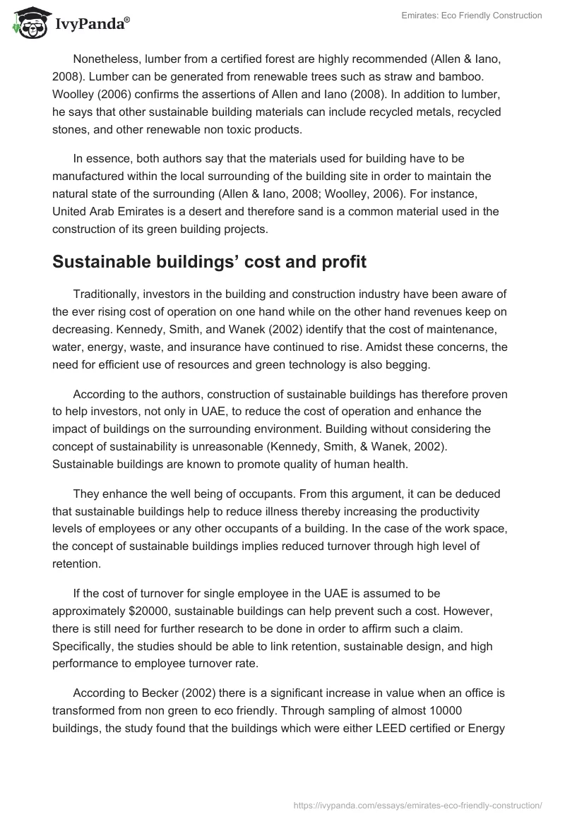 Emirates: Eco Friendly Construction. Page 5