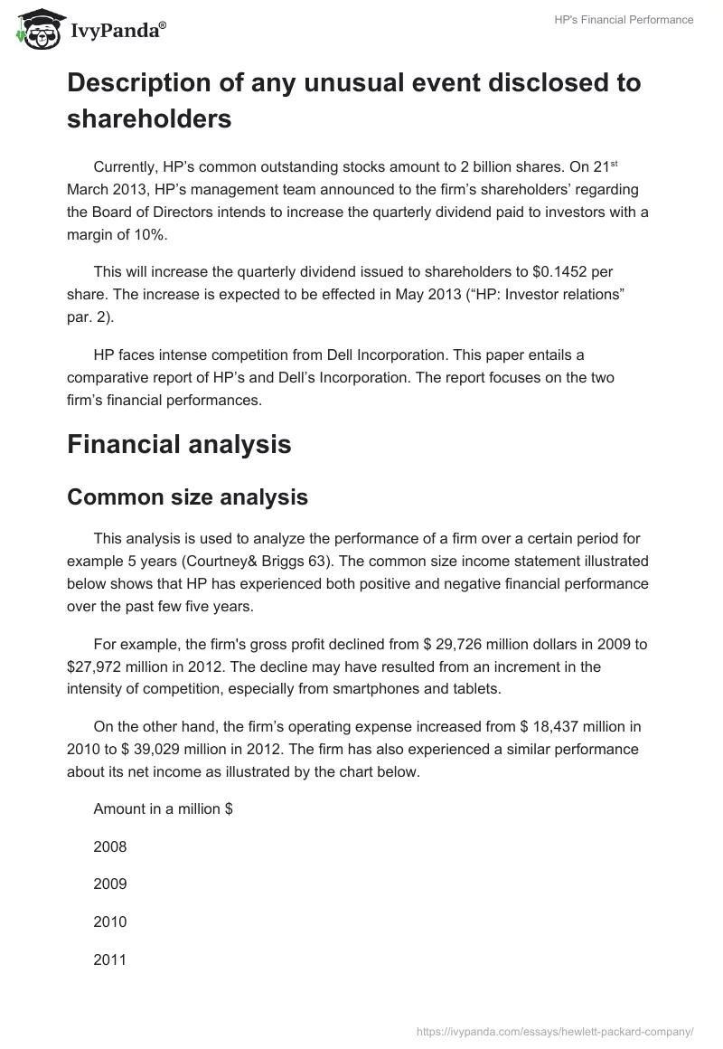 HP's Financial Performance. Page 2