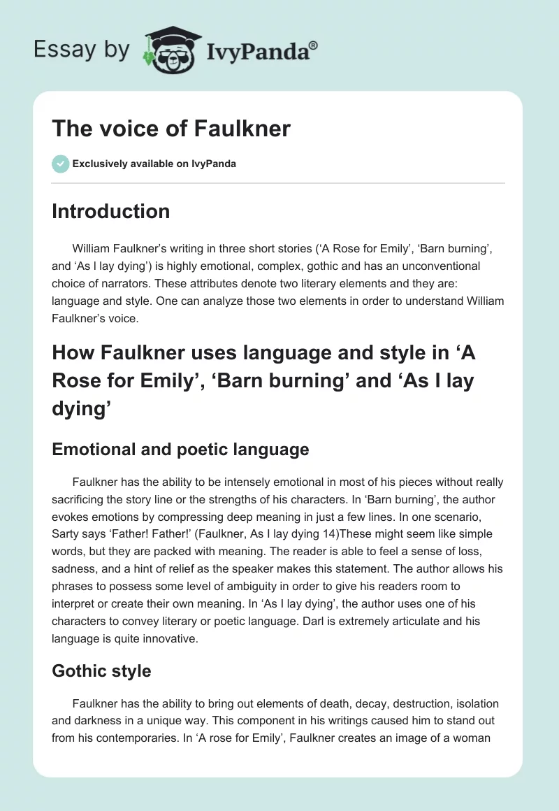 The Voice of Faulkner. Page 1