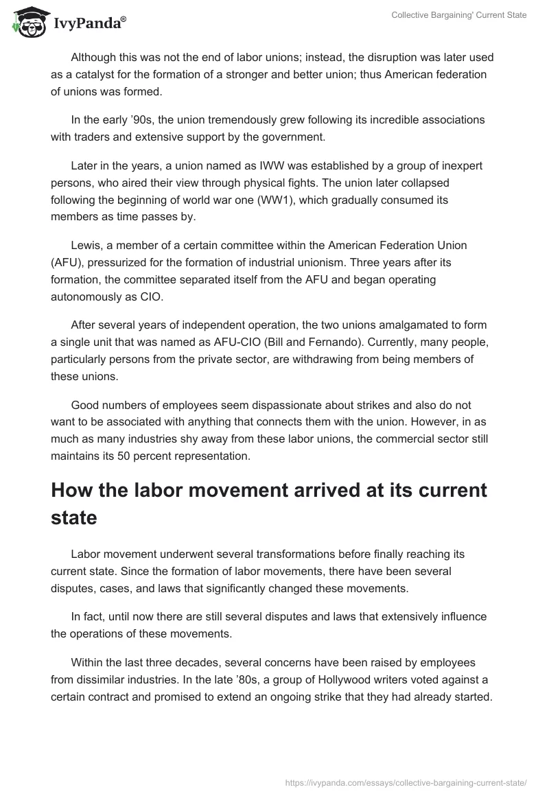 Collective Bargaining' Current State. Page 2