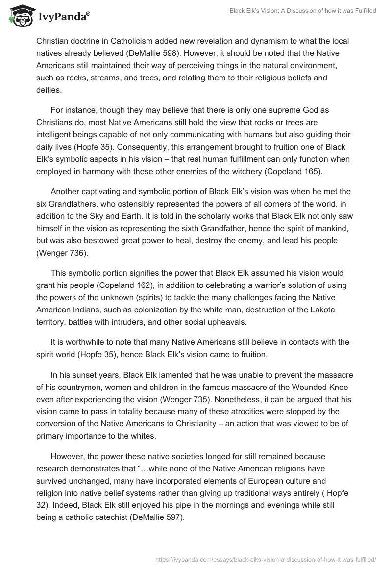 Black Elk’s Vision: A Discussion of how it was Fulfilled. Page 3