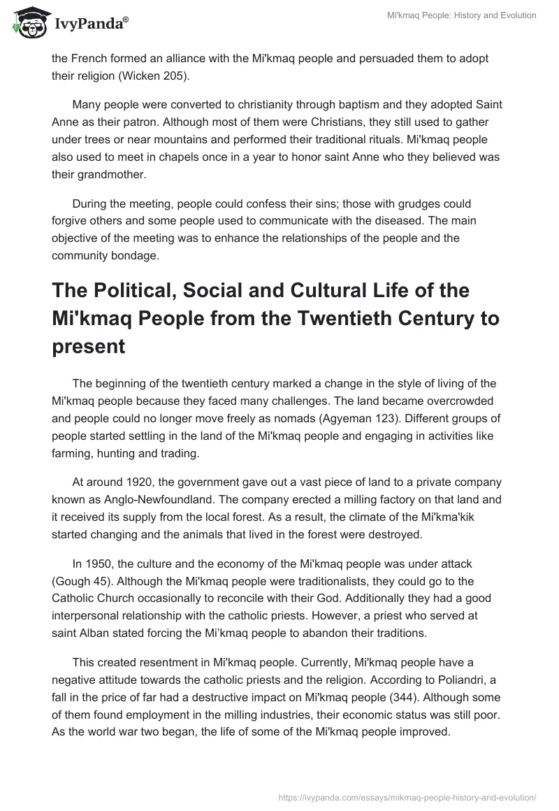 Mi'kmaq People: History and Evolution. Page 5