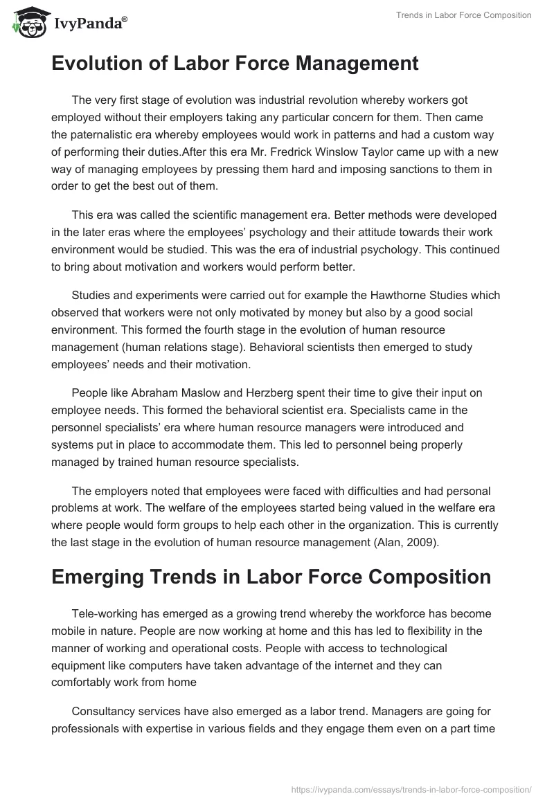 Trends in Labor Force Composition. Page 2