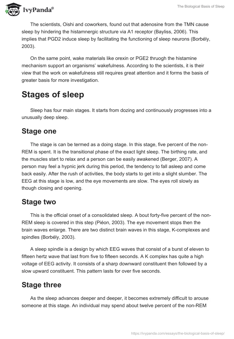The Biological Basis of Sleep. Page 5