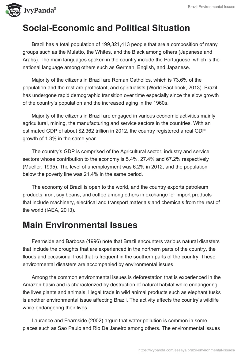 Brazil Environmental Issues. Page 2